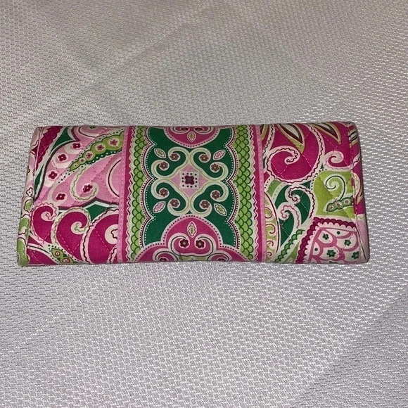 Vera Bradley women’s wallet retired pinwheel pink sleek pattern fabric - Picture 3 of 4